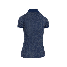 Dámské golfové polo Callaway Rib Trim Printed Blue Depths
