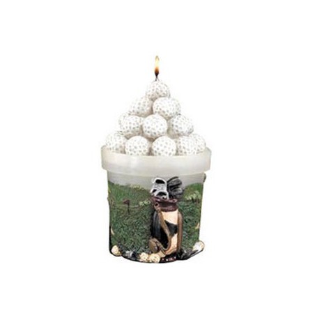 Golg Gifts svíčka - motiv košík golfových míčků