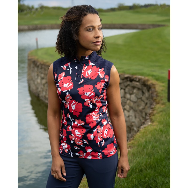 Dámské triko Callaway Large Scale Floral Print Peacoat