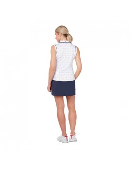 Callaway Dámské Triko Sleeveless Allover Geometric Strawberry Brilliant White