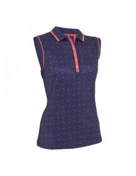 Dámské Triko Callaway Sleeveless Allover Geometric Strawberry Peacoat