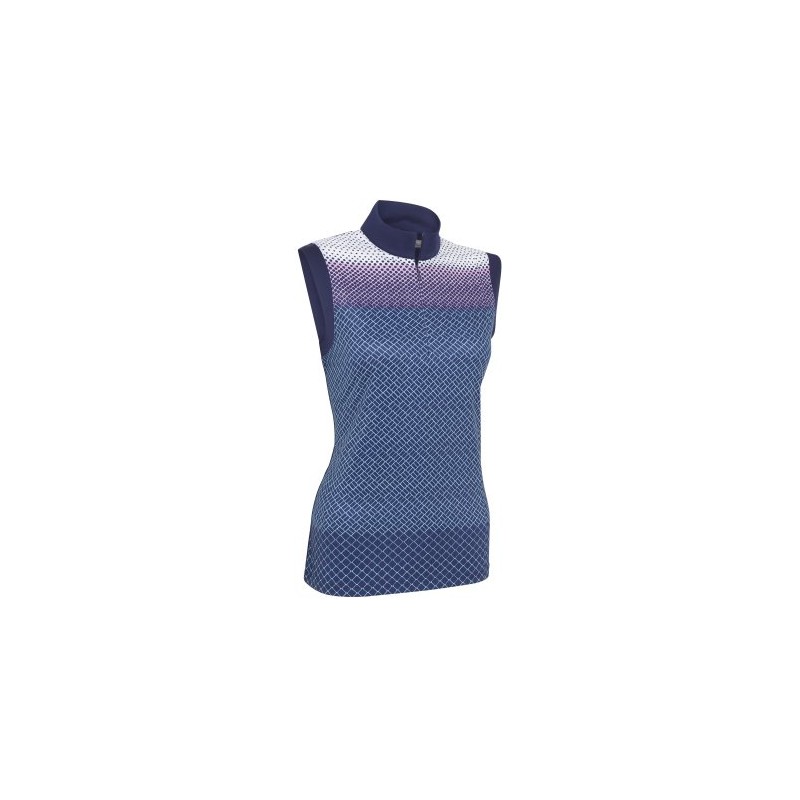 Callaway Dámské triko Sleeveless Zip Mock Gradient Printed Peacoat